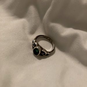 Sterling silver ring with green gem